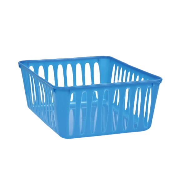 Blue Rectangular Slotted 3pk Plastic Storage Baskets NWT - Picture 2 of 2